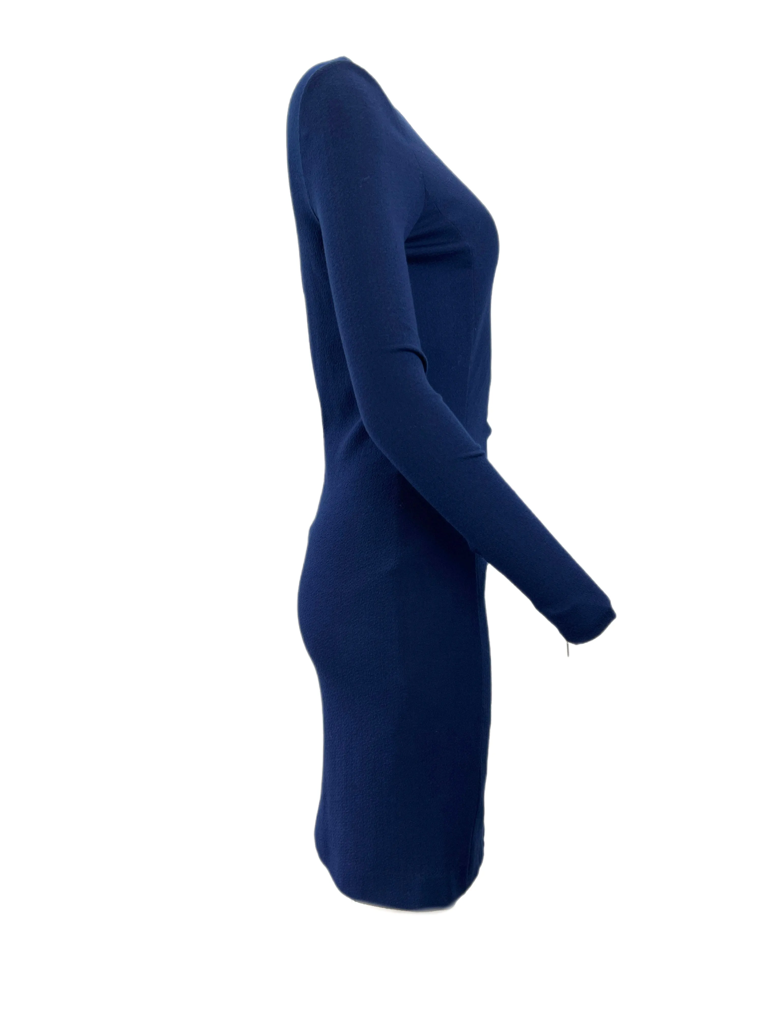 Max Mara Women's Cornflower Blue Colimbo Long Sleeve Sheath Dress Size 8 NWT