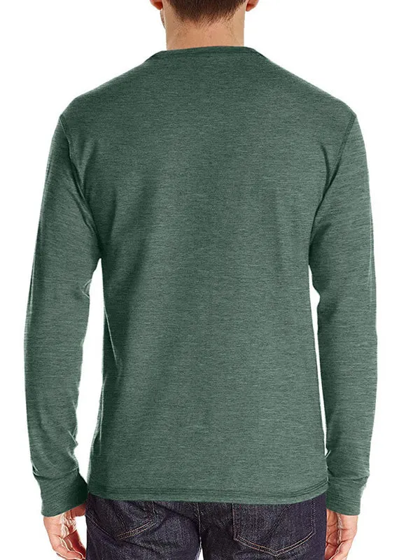 Men's Long Sleeve Henley Tee