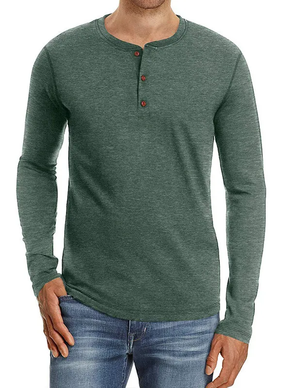 Men's Long Sleeve Henley Tee