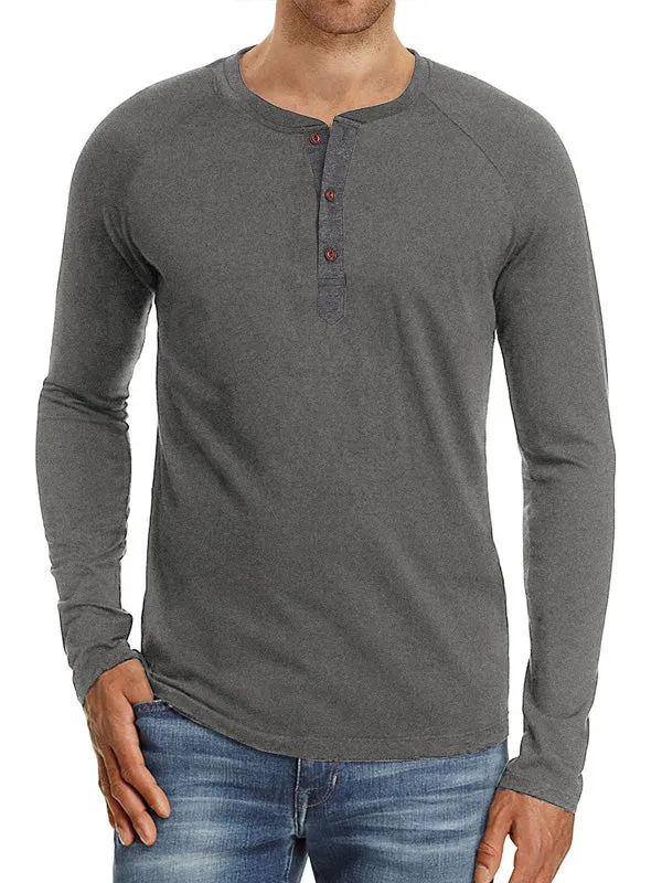 Men's Long Sleeve Henley Tee