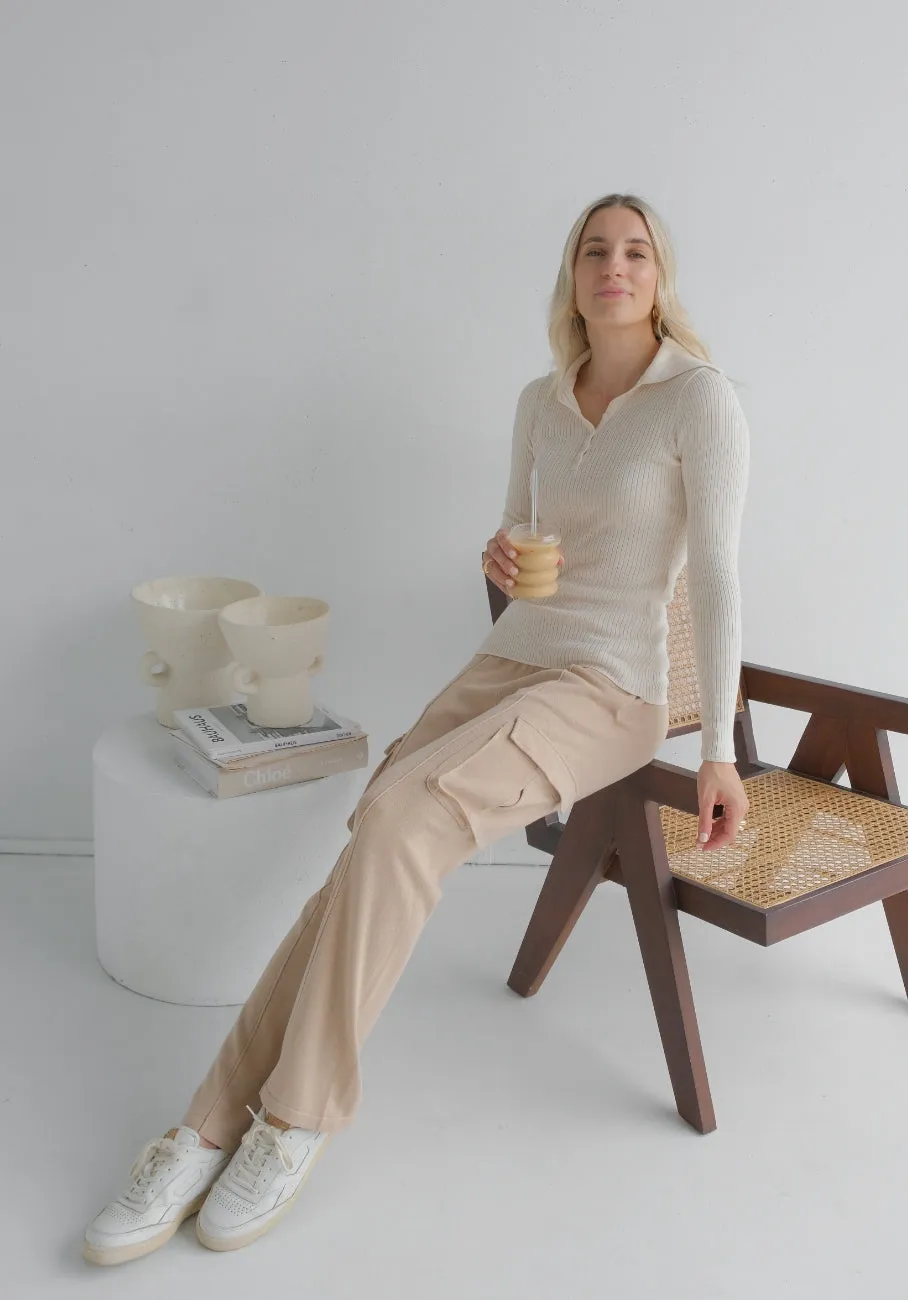 Miann & Co Womens - Shania Button Down Long Sleeve Top - Frost