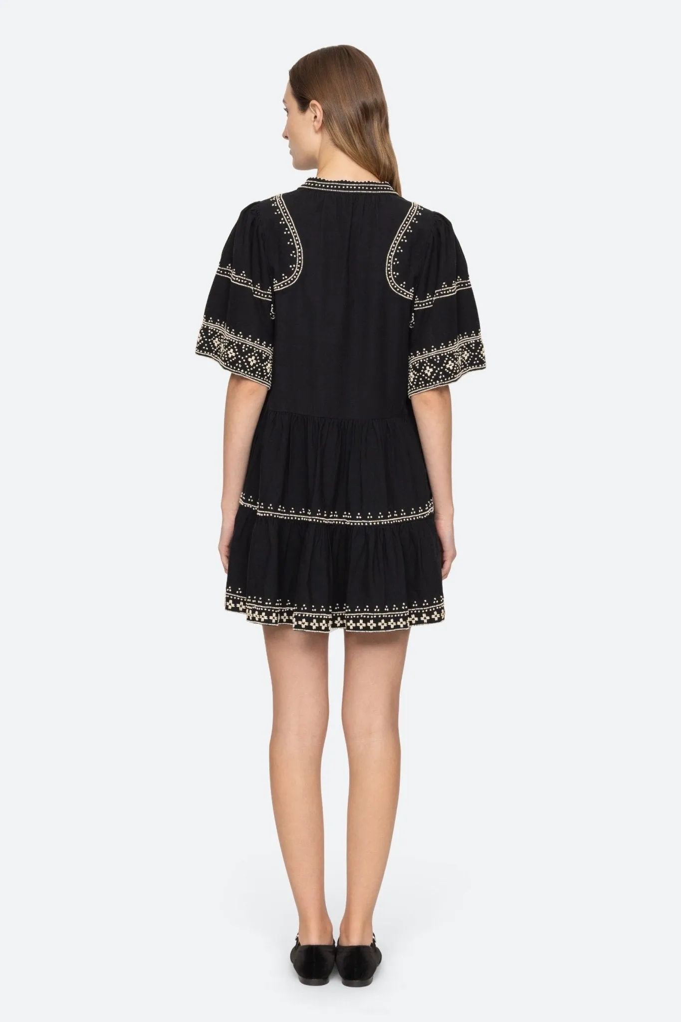 MILLE EMBROIDERY S/SLV TUNIC DRESS