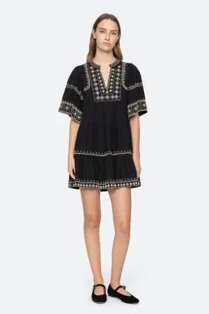 MILLE EMBROIDERY S/SLV TUNIC DRESS