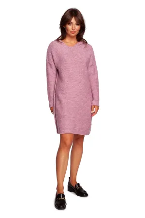 Mismatched Knit Hooded Dress
