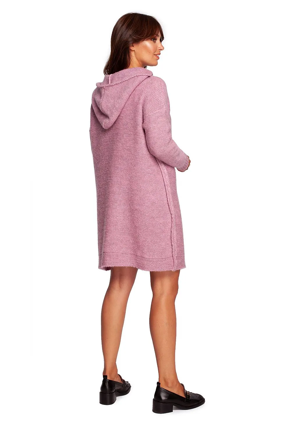 Mismatched Knit Hooded Dress