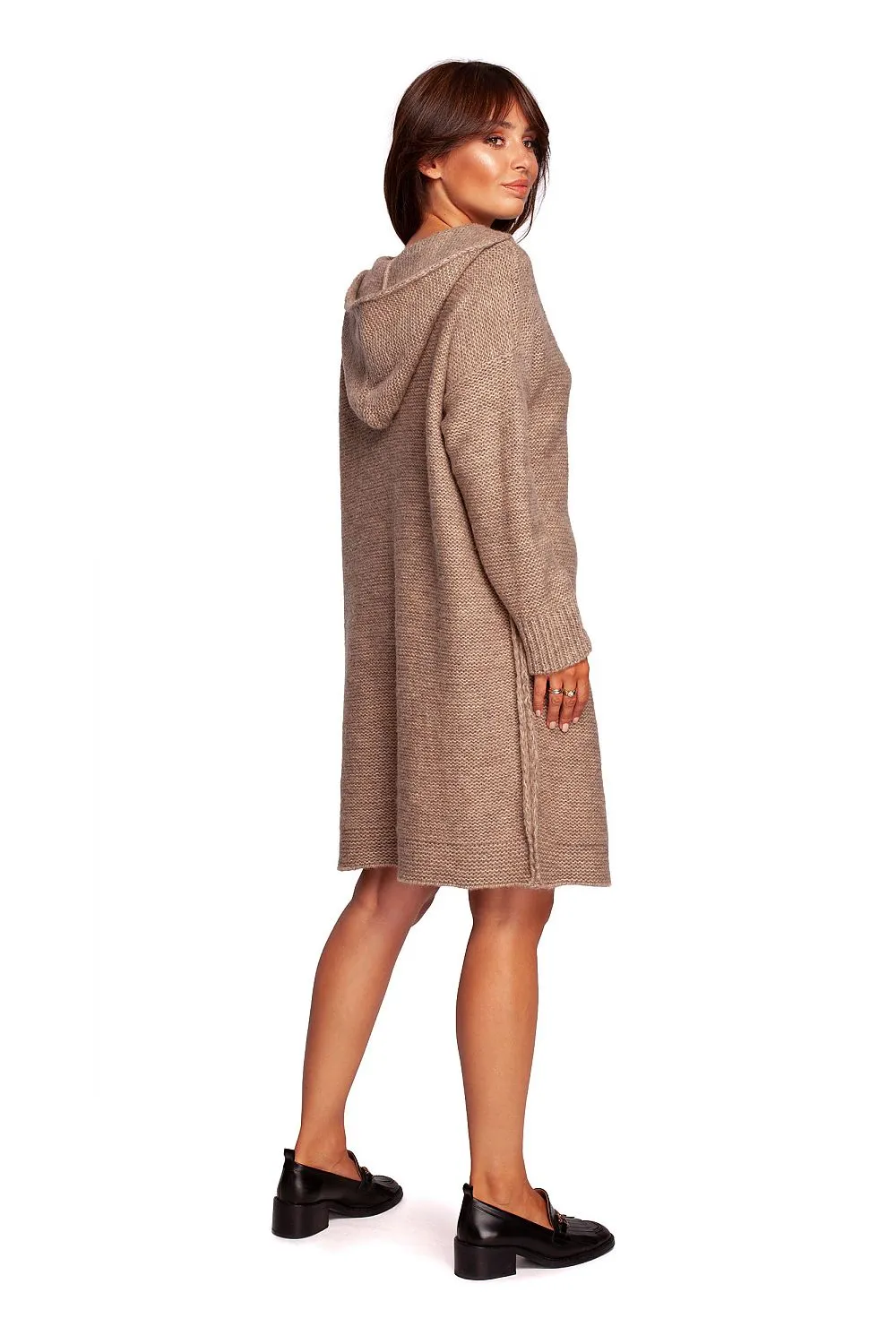 Mismatched Knit Hooded Dress