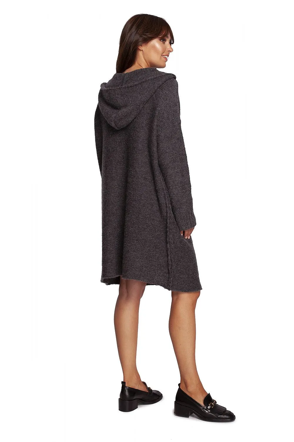 Mismatched Knit Hooded Dress