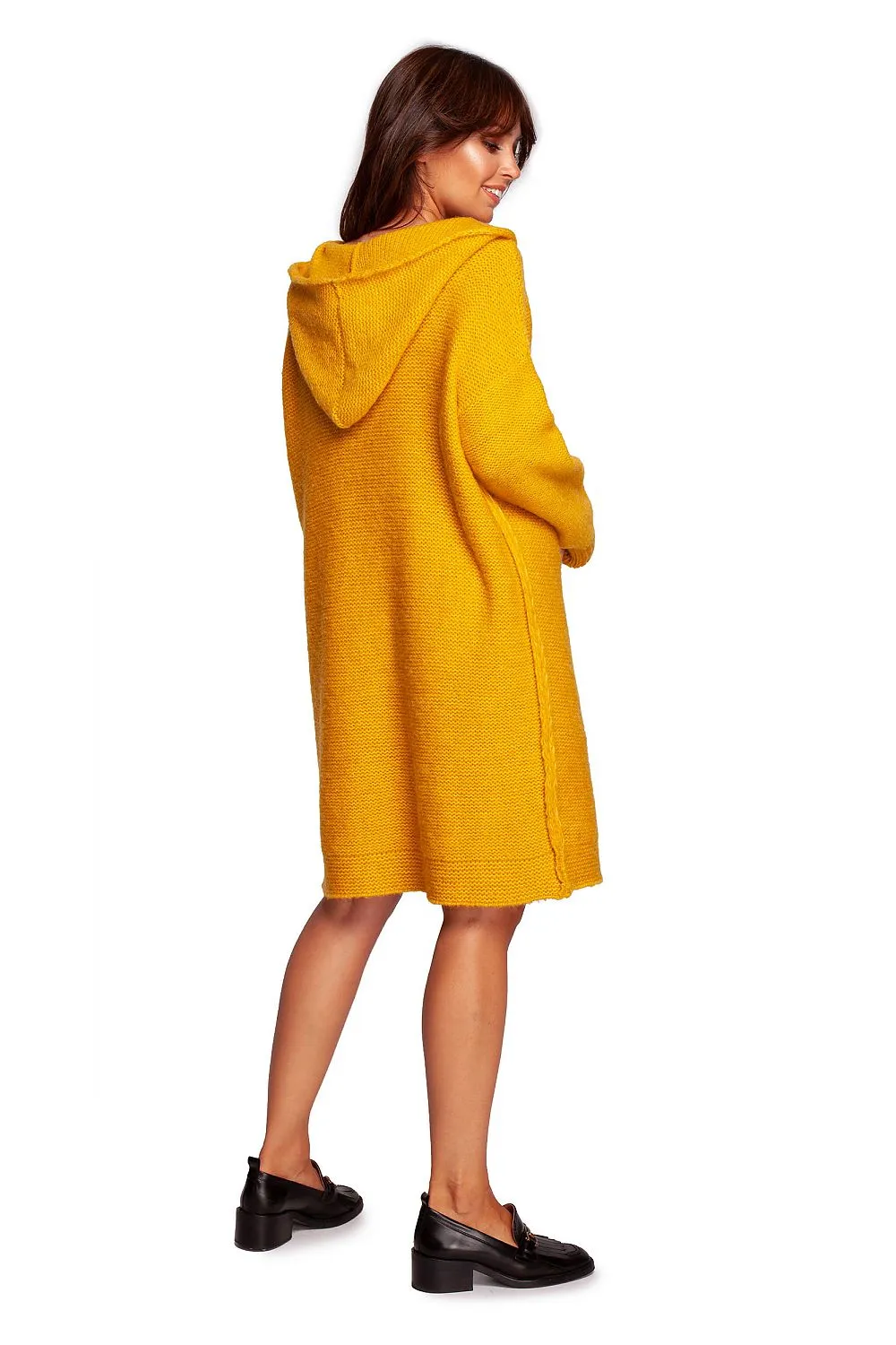Mismatched Knit Hooded Dress