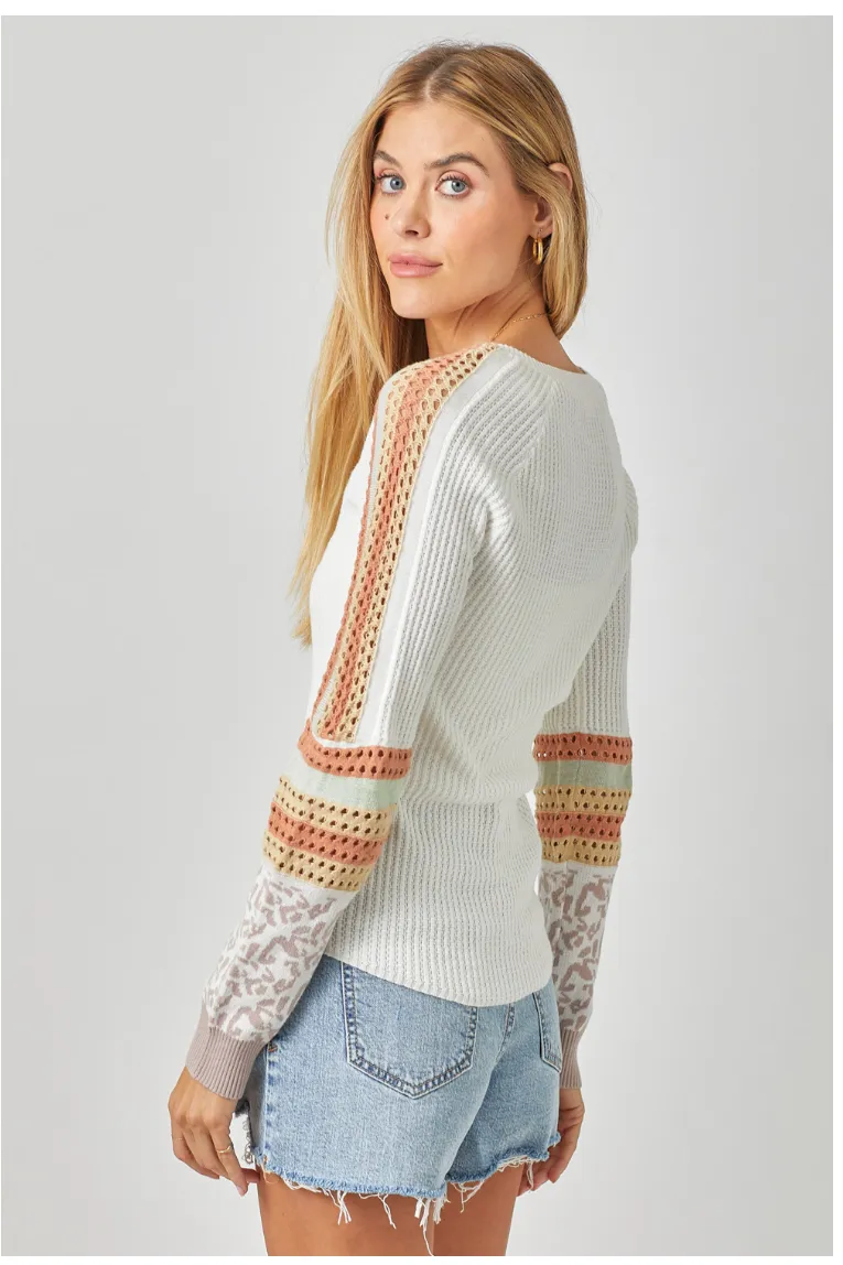 Mixed Weaving Sweater Top