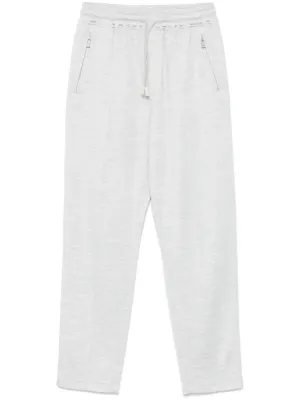 Mélange-Effect Track Pants