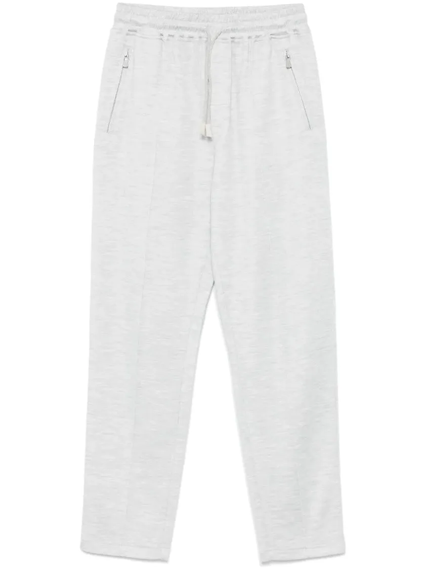 Mélange-Effect Track Pants