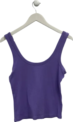 Monki Purple Rib Fitted Tank Top UK L