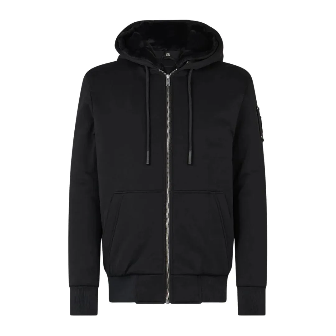 MOOSE KNUCKLES -  BLACK FAUX LINDEN CLASSIC BUNNY SILVER LOGO