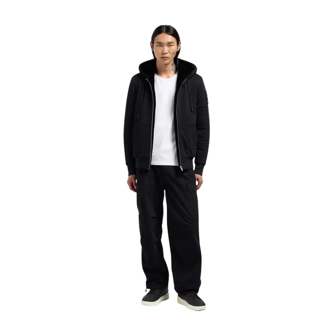 MOOSE KNUCKLES -  BLACK FAUX LINDEN CLASSIC BUNNY SILVER LOGO