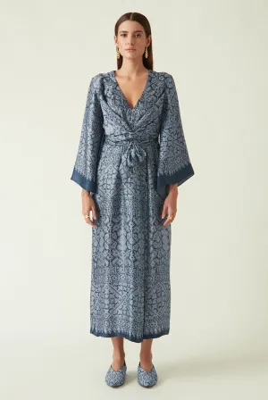 Morotai navy printed tunic dress