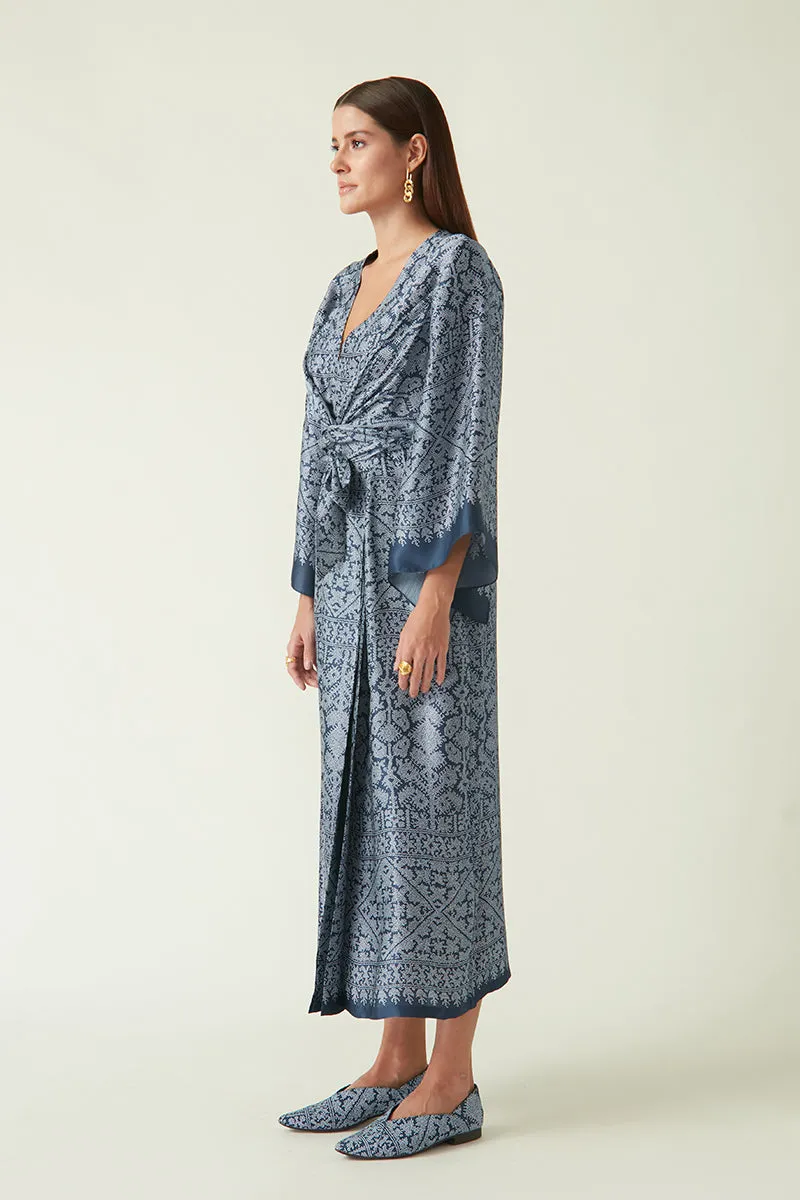Morotai navy printed tunic dress