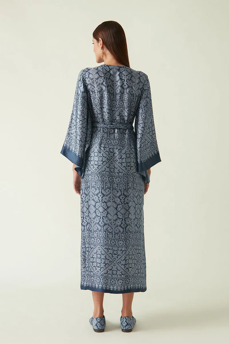 Morotai navy printed tunic dress