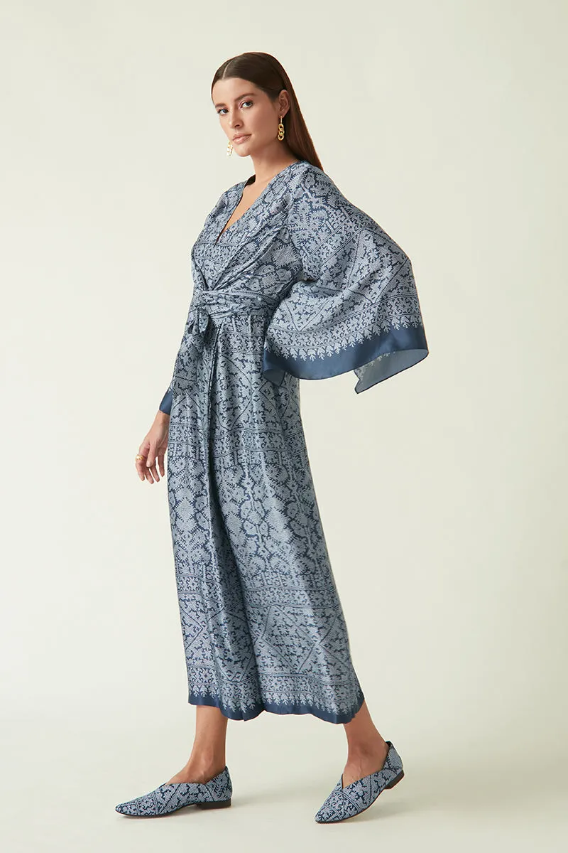 Morotai navy printed tunic dress