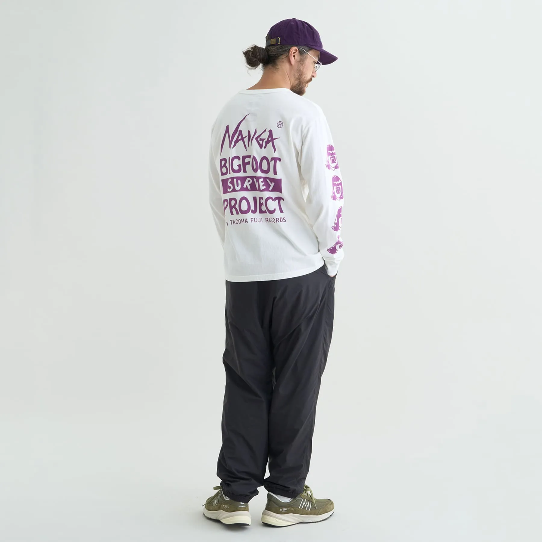 NANGA×TACOMA FUJI RECORDS BIGFOOT SURVEY PROJECT LOGO L/S TEE(UNISEX)