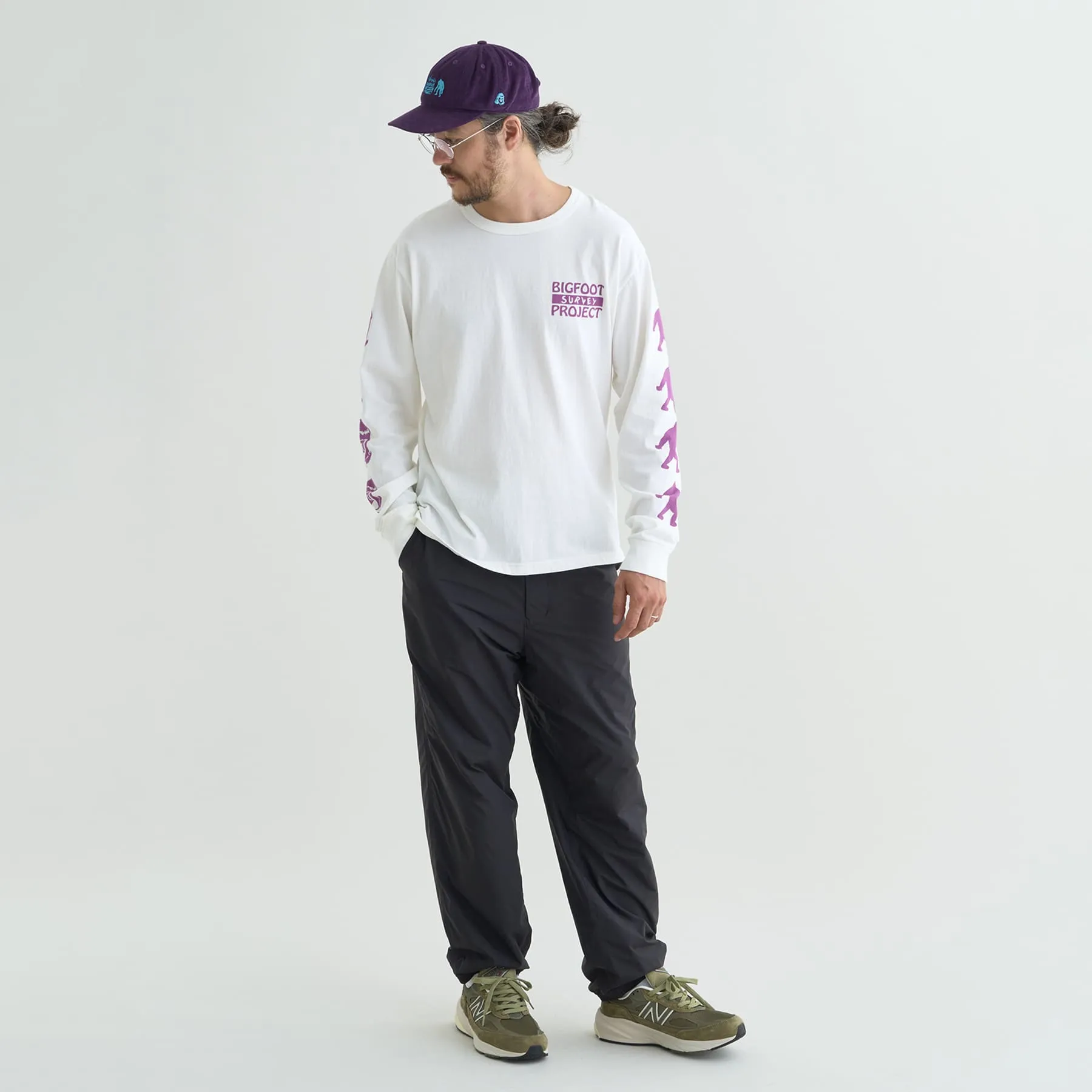NANGA×TACOMA FUJI RECORDS BIGFOOT SURVEY PROJECT LOGO L/S TEE(UNISEX)