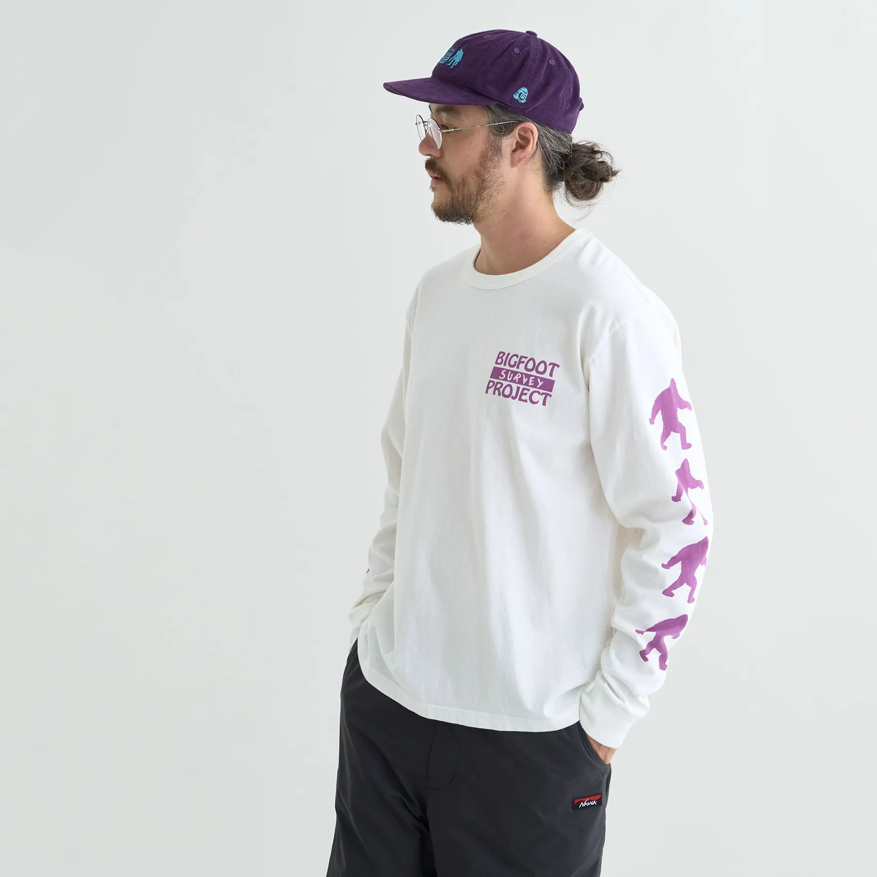 NANGA×TACOMA FUJI RECORDS BIGFOOT SURVEY PROJECT LOGO L/S TEE(UNISEX)