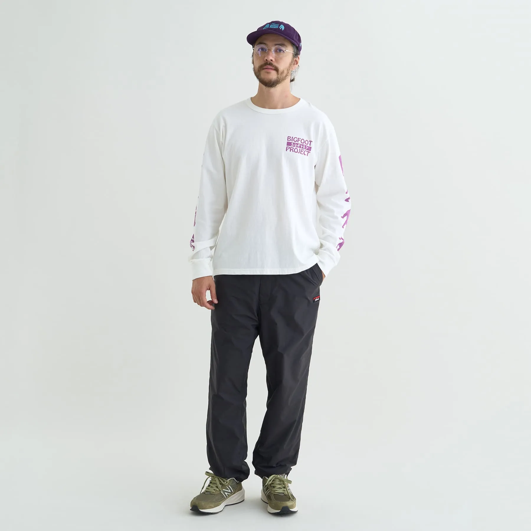 NANGA×TACOMA FUJI RECORDS BIGFOOT SURVEY PROJECT LOGO L/S TEE(UNISEX)