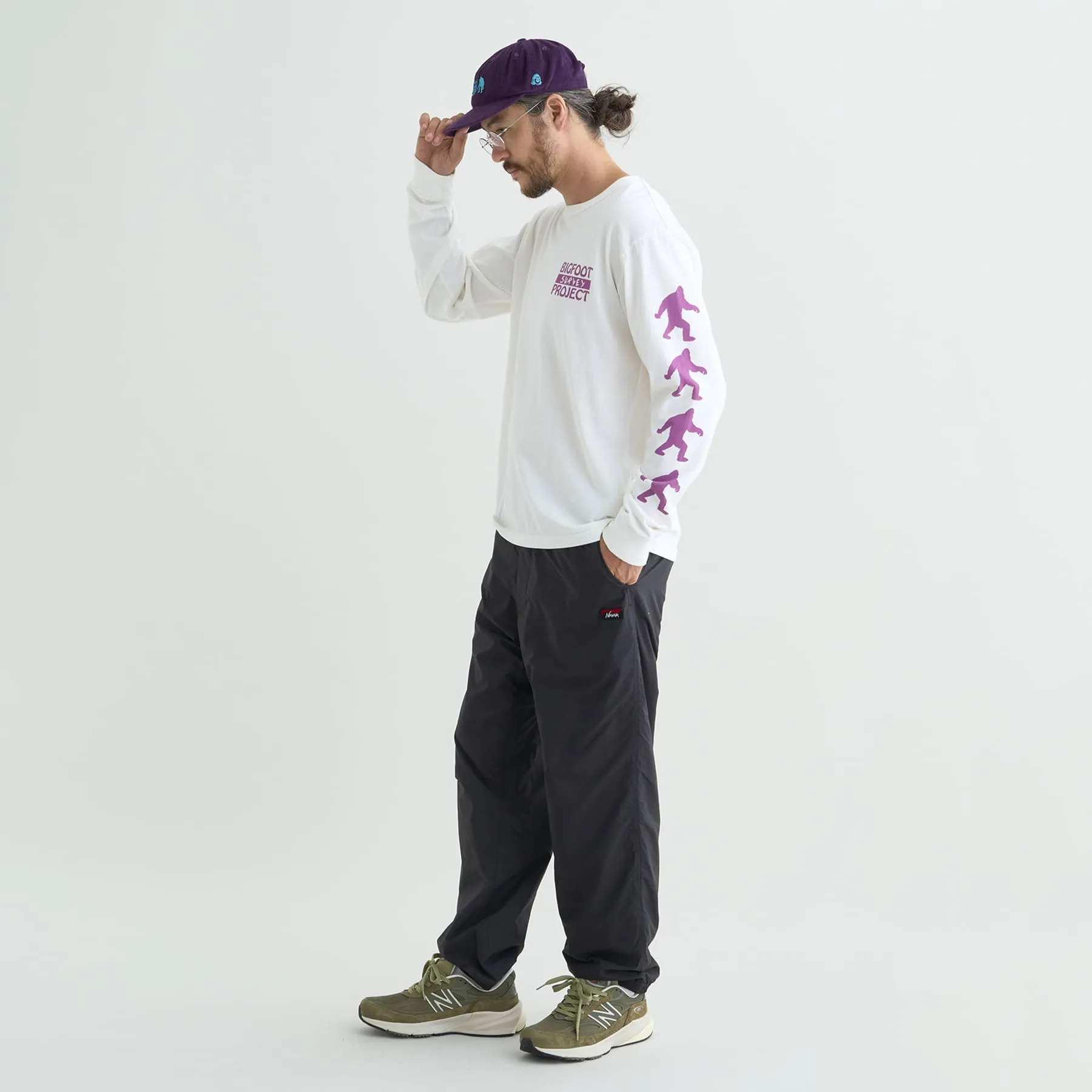 NANGA×TACOMA FUJI RECORDS BIGFOOT SURVEY PROJECT LOGO L/S TEE(UNISEX)