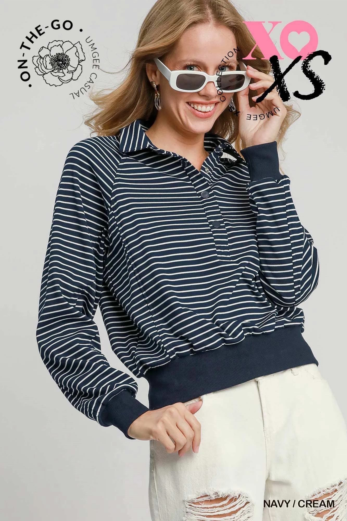 Navy/Cream Pullover