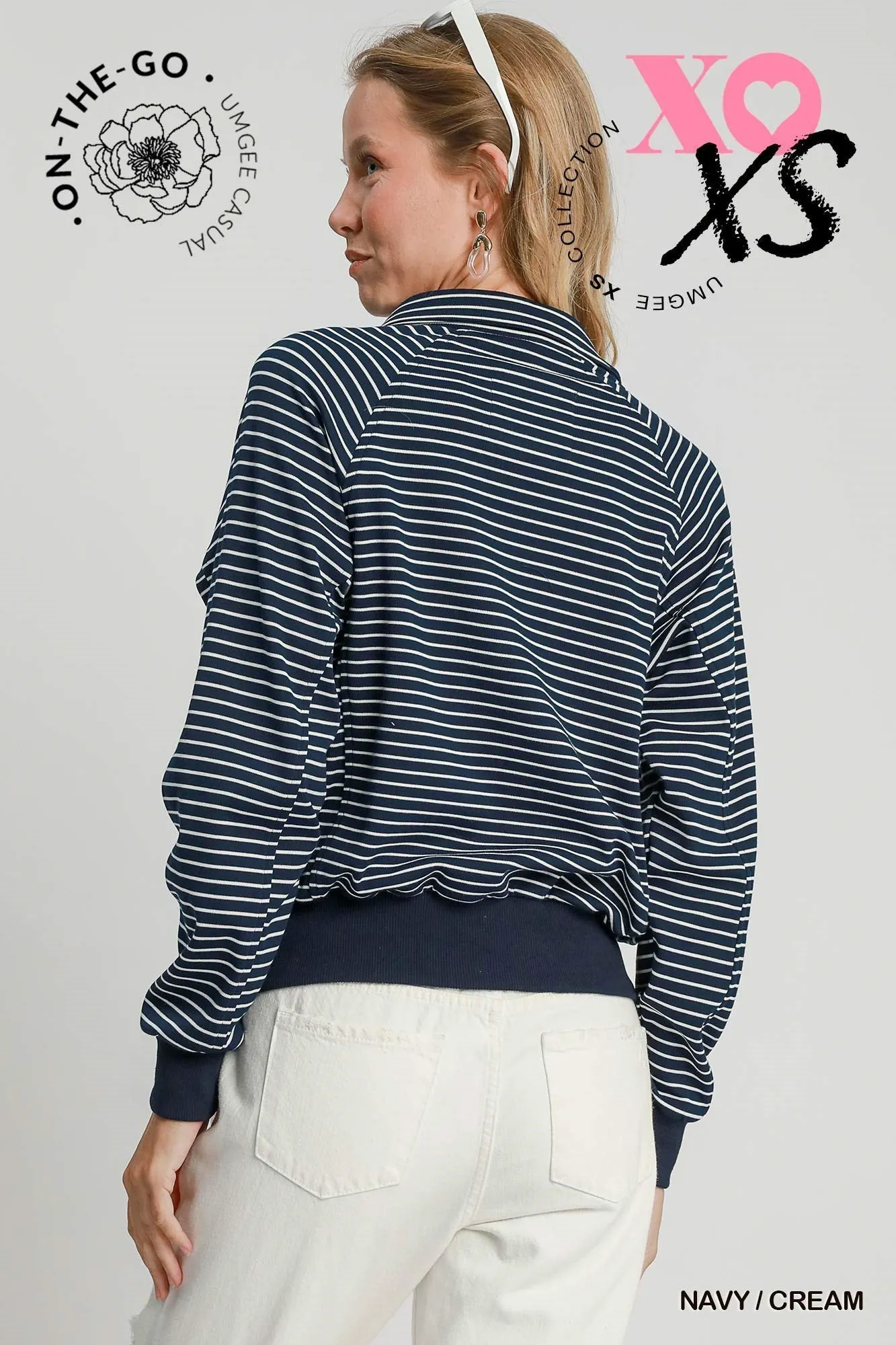 Navy/Cream Pullover