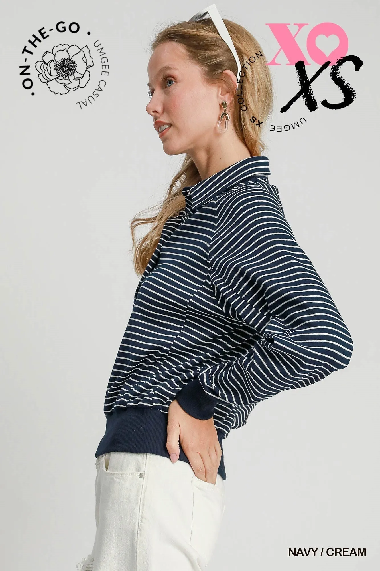 Navy/Cream Pullover