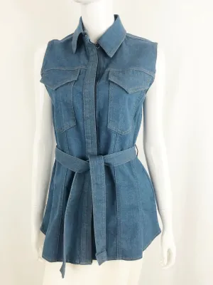 NEW Belted Denim Top Size M