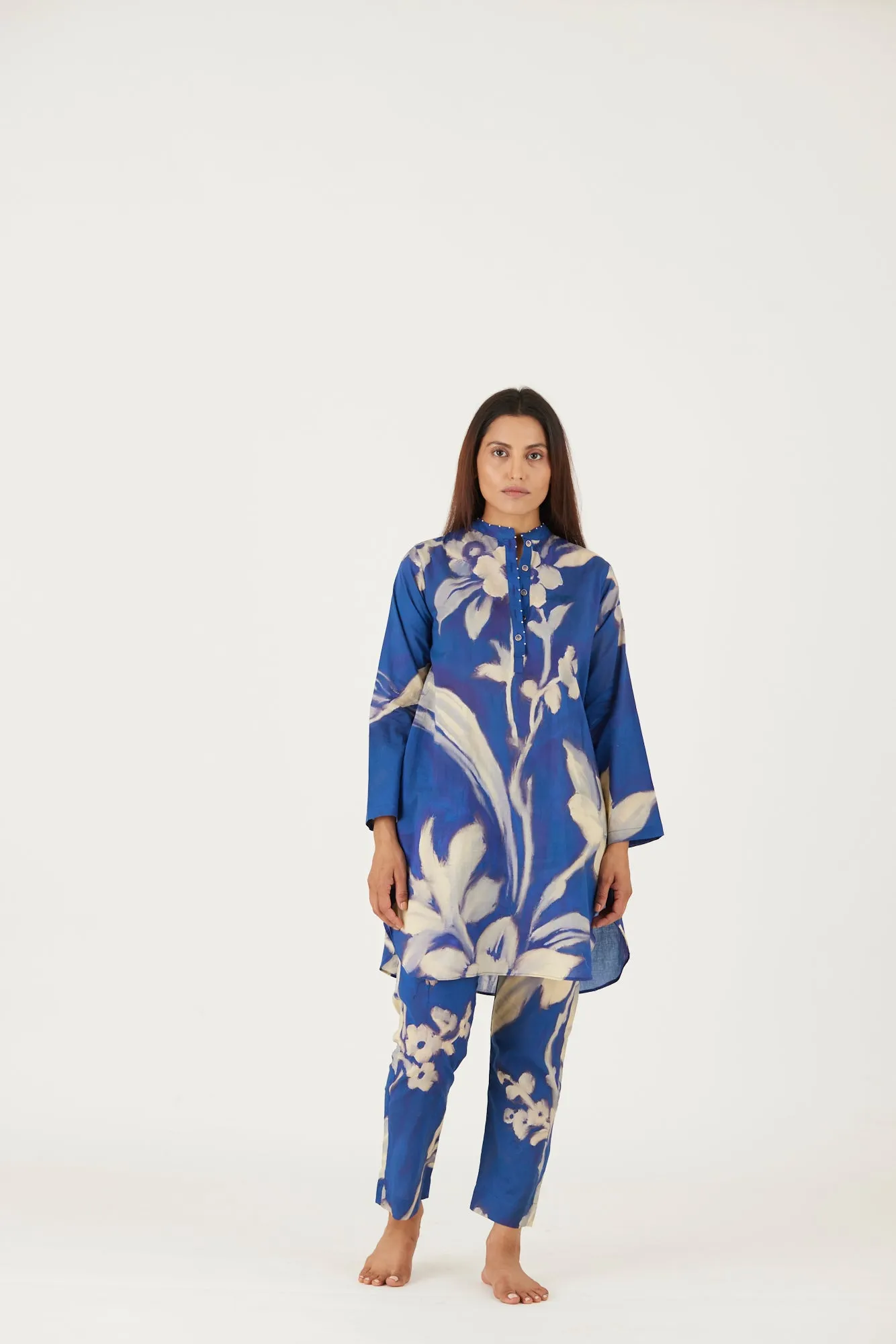 New Season Fall 24/Summer 25-Coord Set-Cotton-Chicory Blue-YAMLS19-Fashion Edit Yam