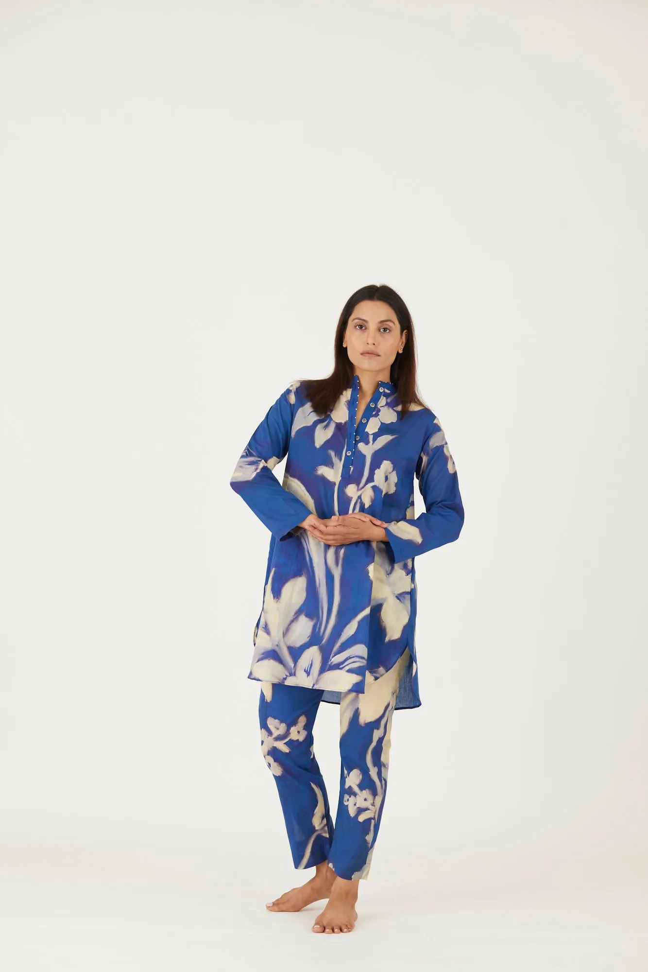 New Season Fall 24/Summer 25-Coord Set-Cotton-Chicory Blue-YAMLS19-Fashion Edit Yam