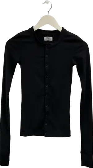 Nicki studios Black Long-sleeved Henley Shirt UK XS