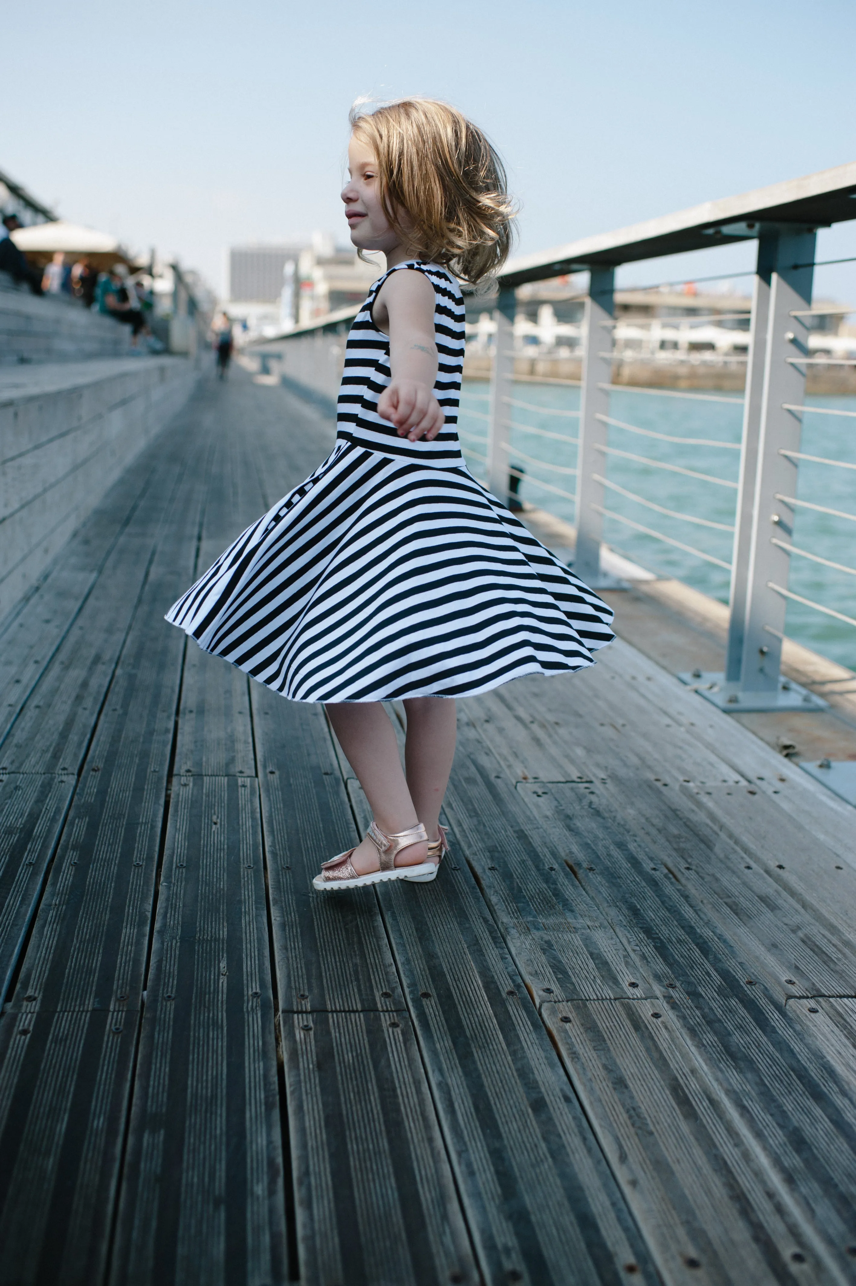 No Biggie Black & White Stripe Daniel Dress