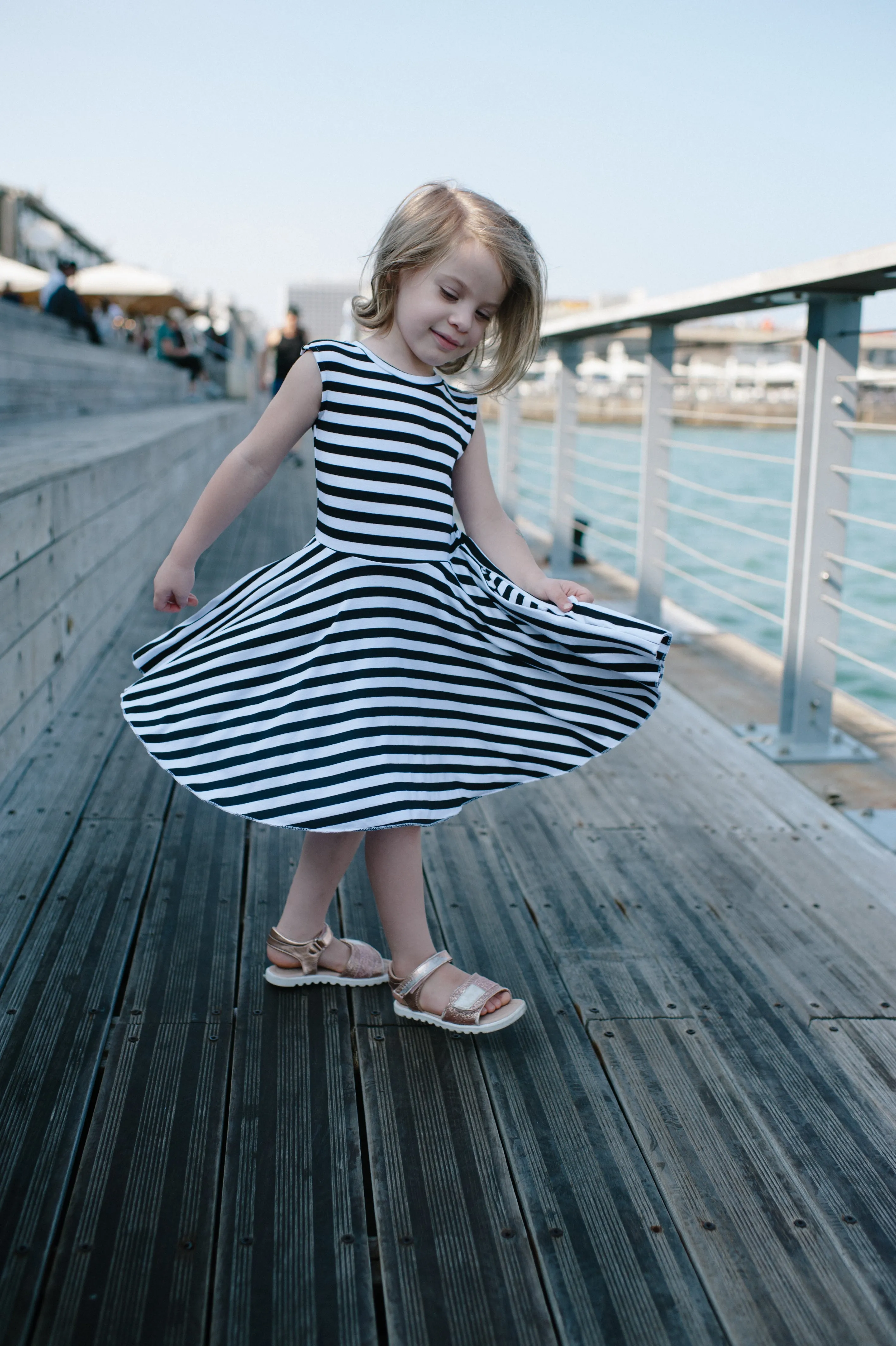 No Biggie Black & White Stripe Daniel Dress