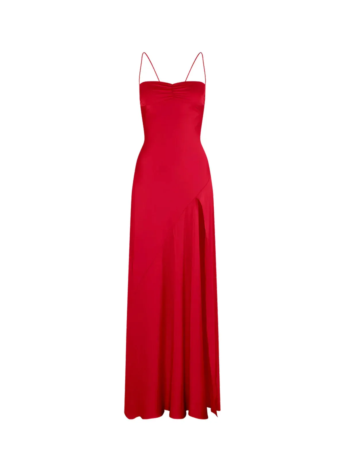 Notori | Spaghetti Straps Red Sheath Long Prom Dresses With Split