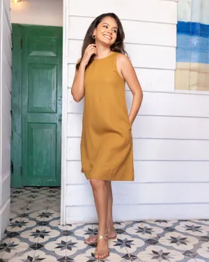 Of Cosy Shift Dress - Brown