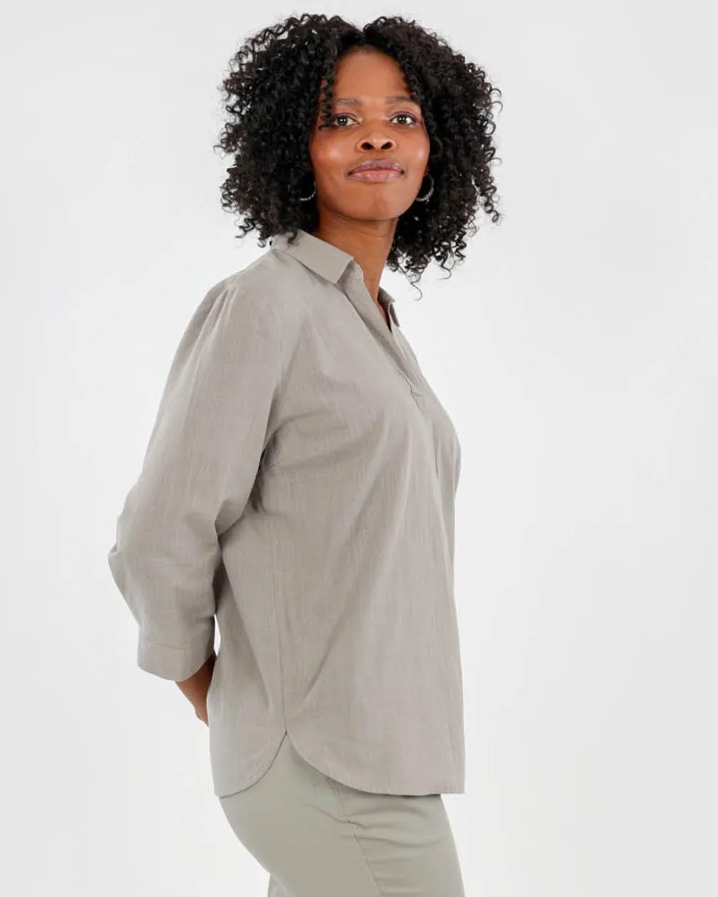 Olive Henley Blouse