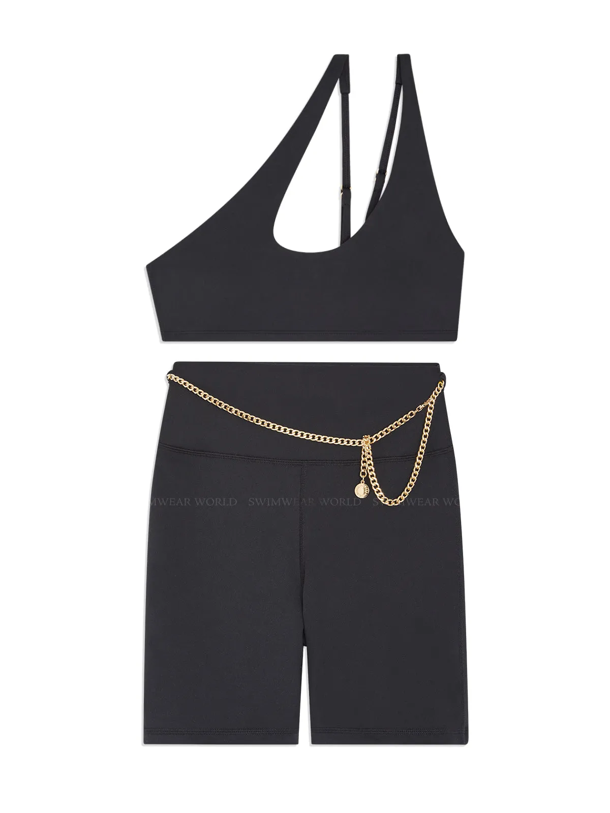One Shoulder Bra-Chain Bike Short ::RET