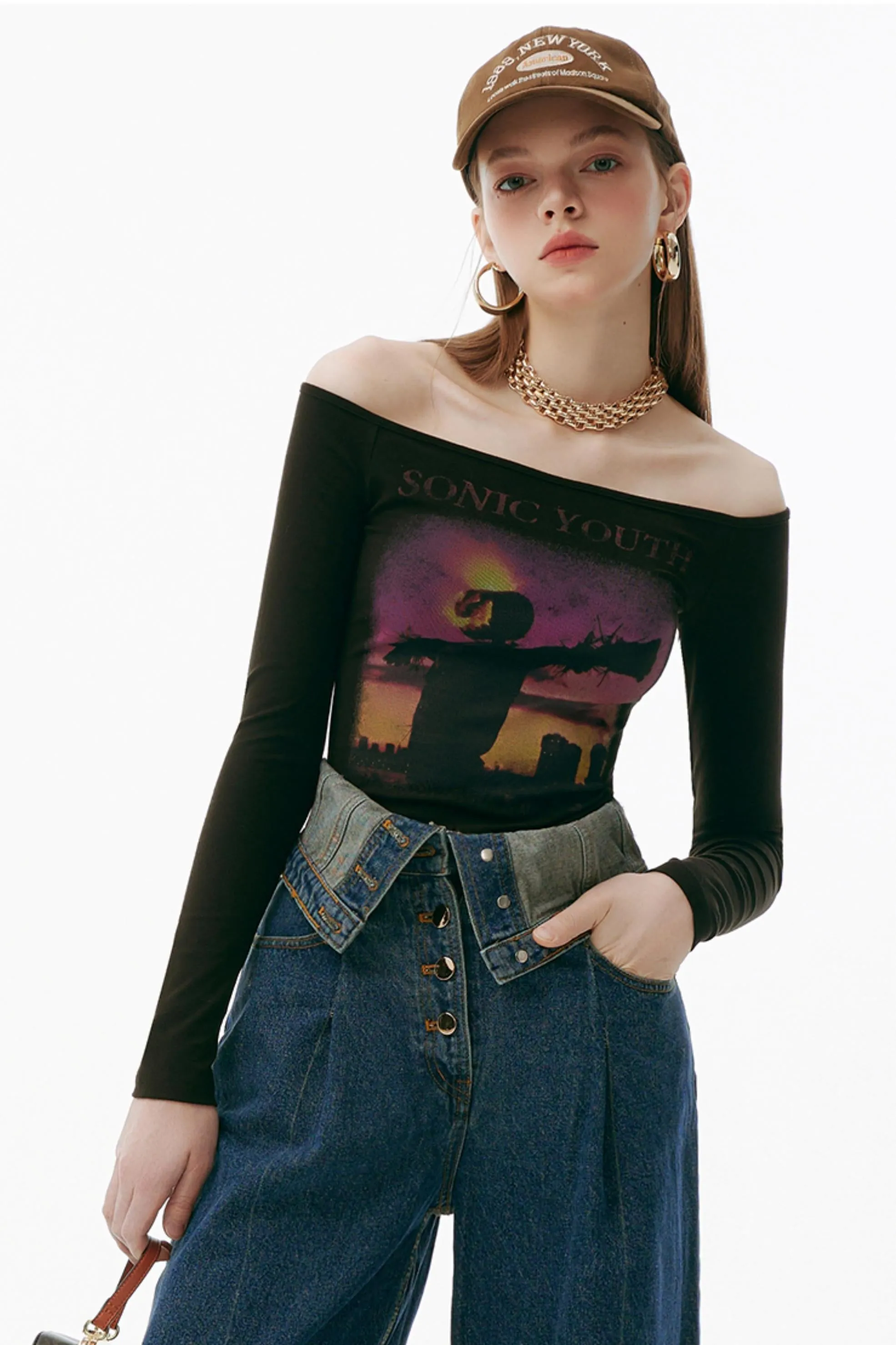 One Shoulder Peplum Tee