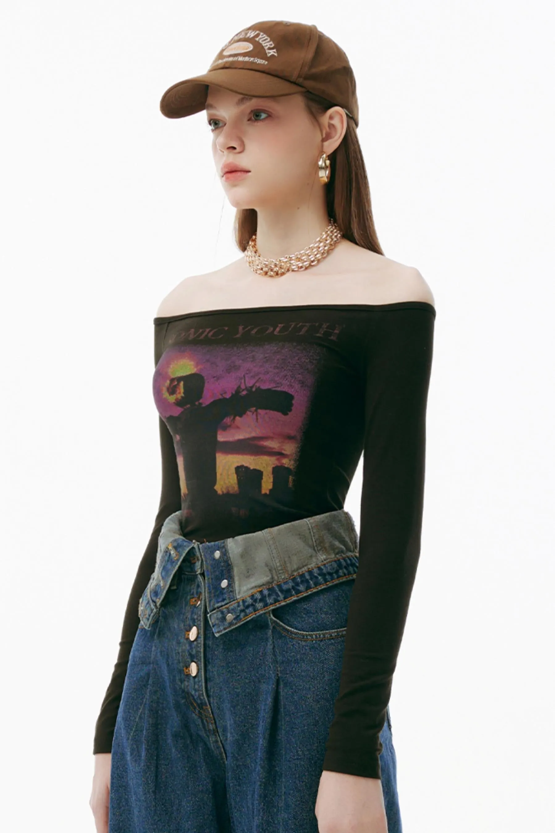 One Shoulder Peplum Tee