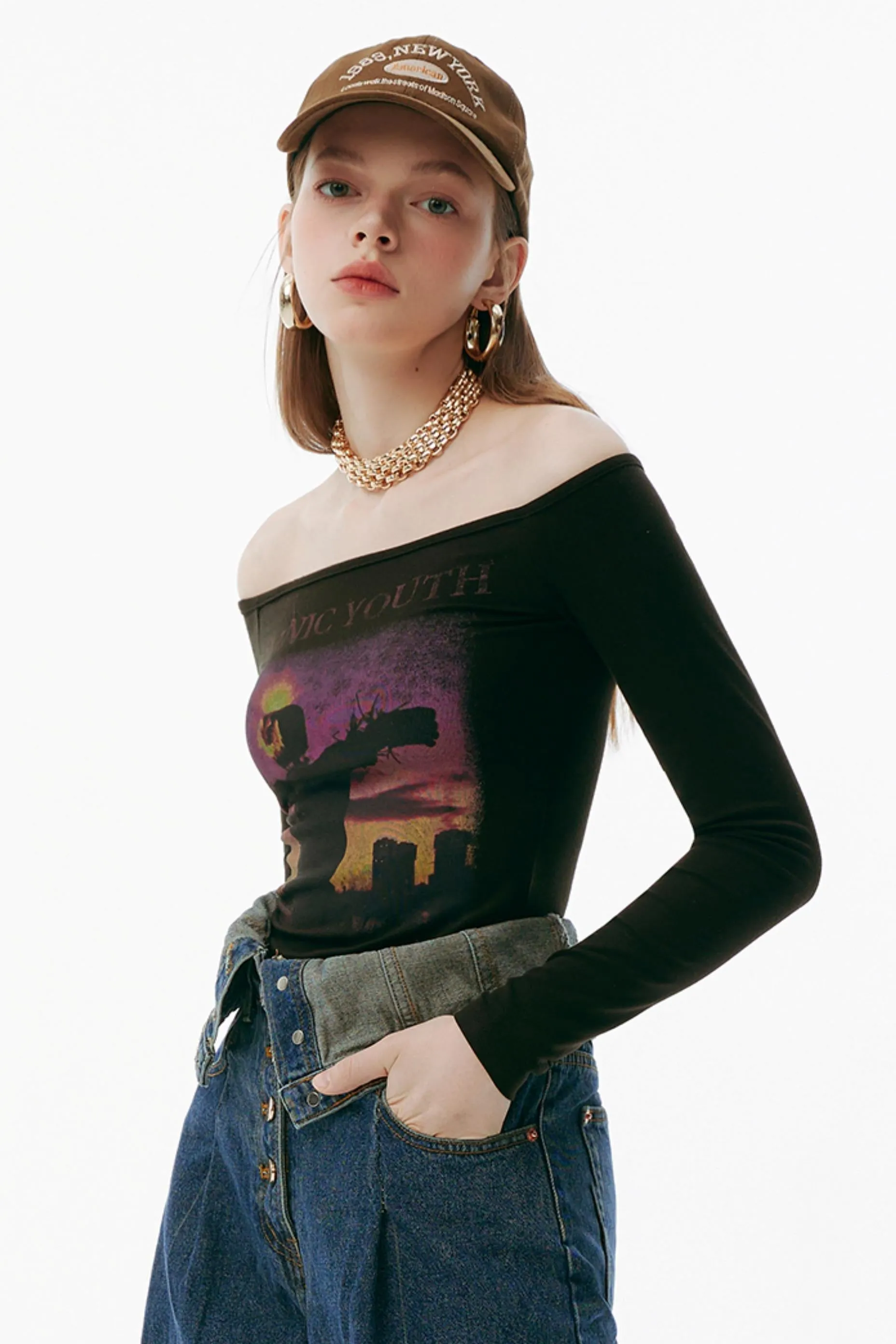 One Shoulder Peplum Tee