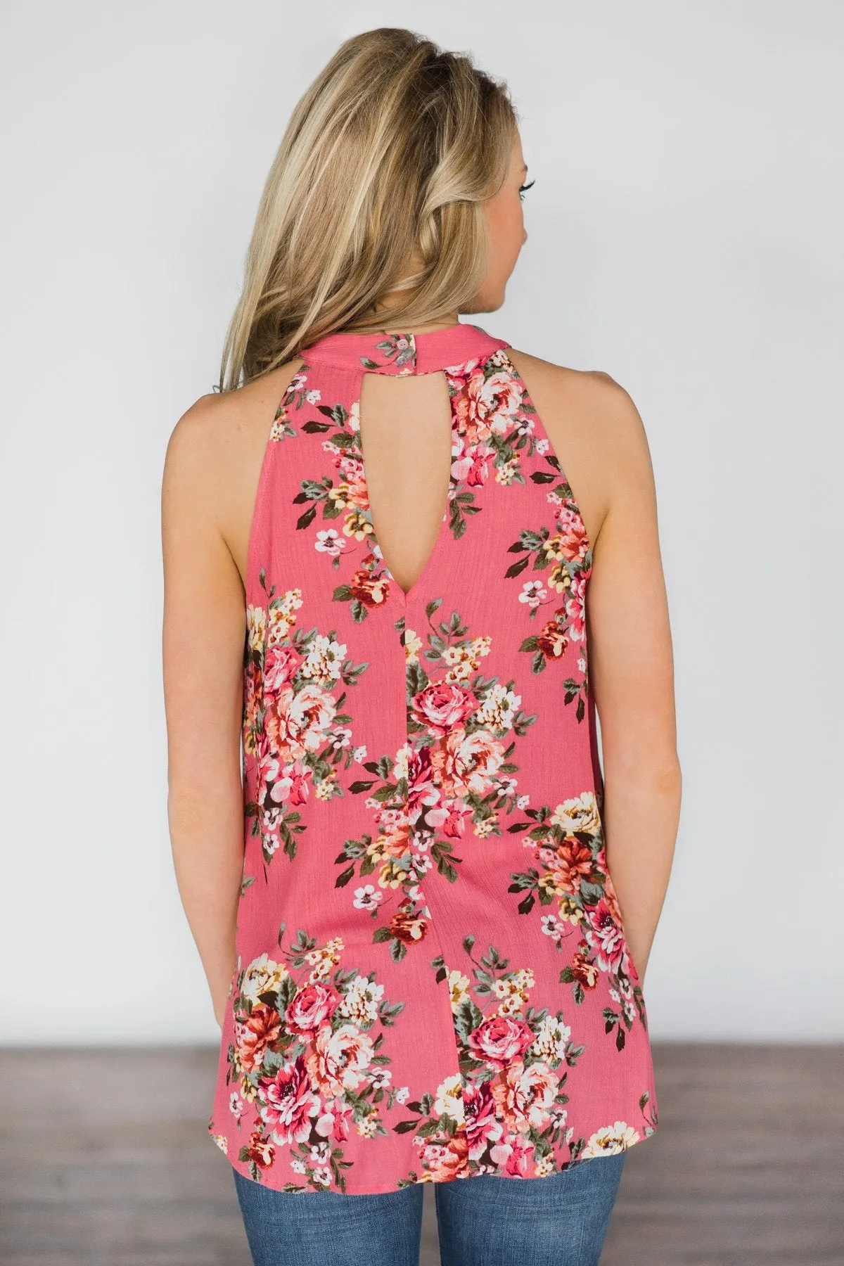 One Spring Day Floral Tank Top ~ Punch