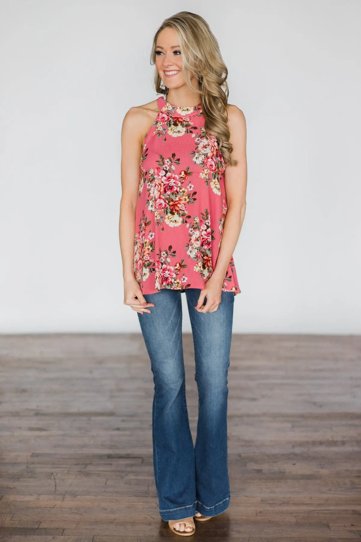One Spring Day Floral Tank Top ~ Punch