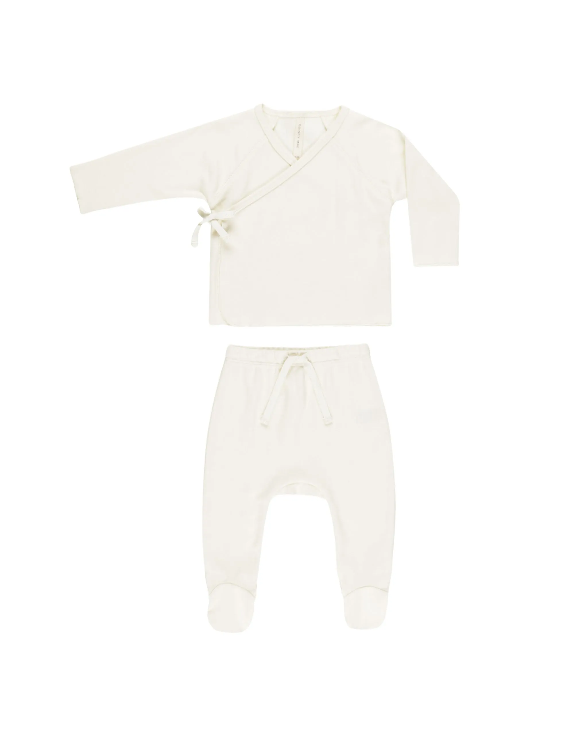 ORGANIC Wrap Top   Footed Pant Set || Ivory