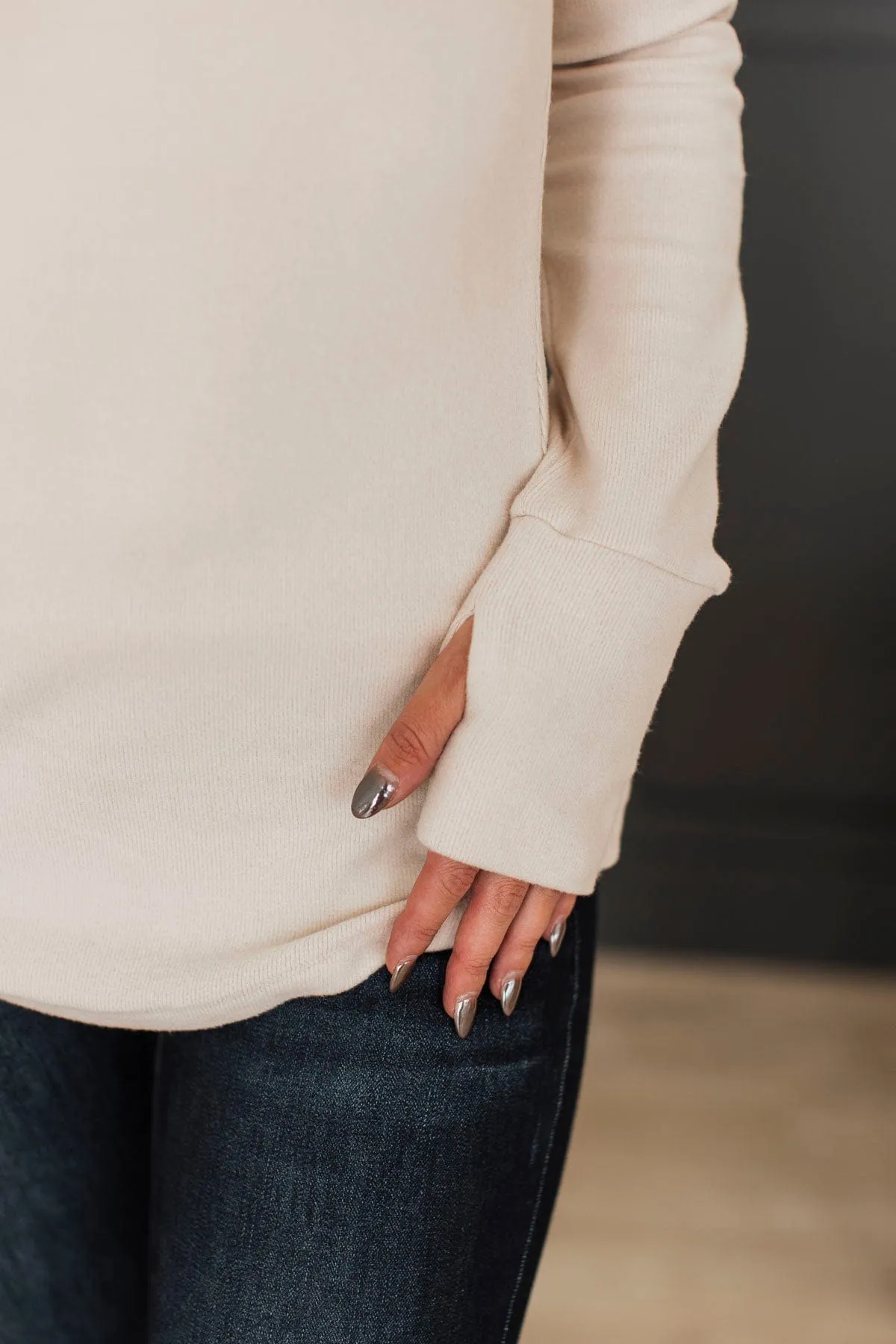 Out Of My Way Henley Top- Bone