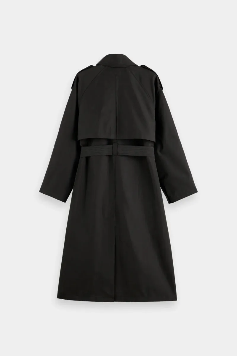 OVERSIZED BELTED TRENCHCOAT EVENING BLACK