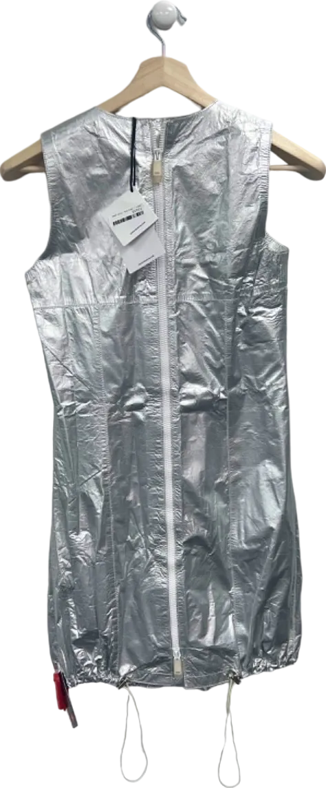 Paco Rabanne Silver Foil Sleeveless Tunic Dress UK 8