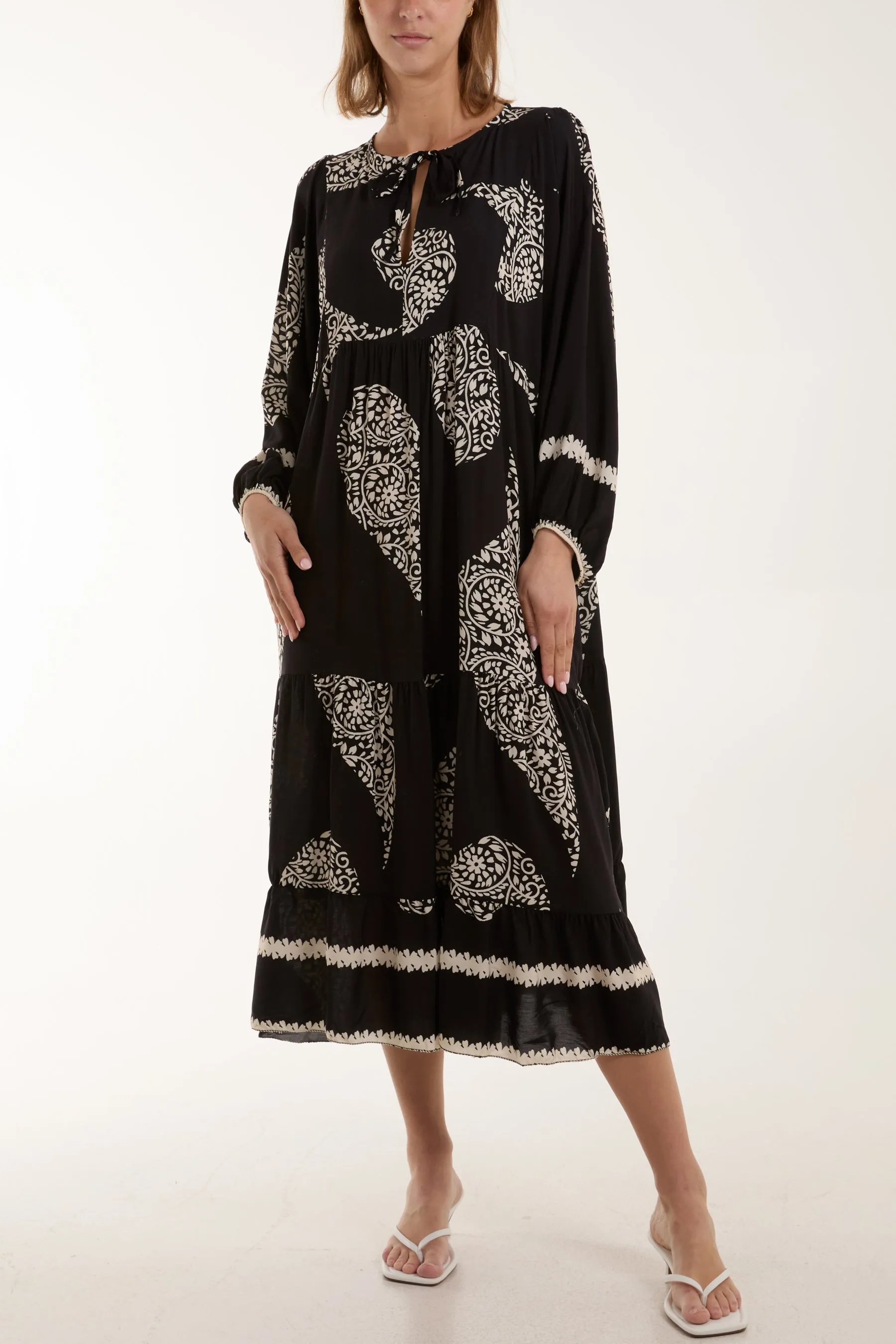 Paisley Print Tunic Maxi Dress